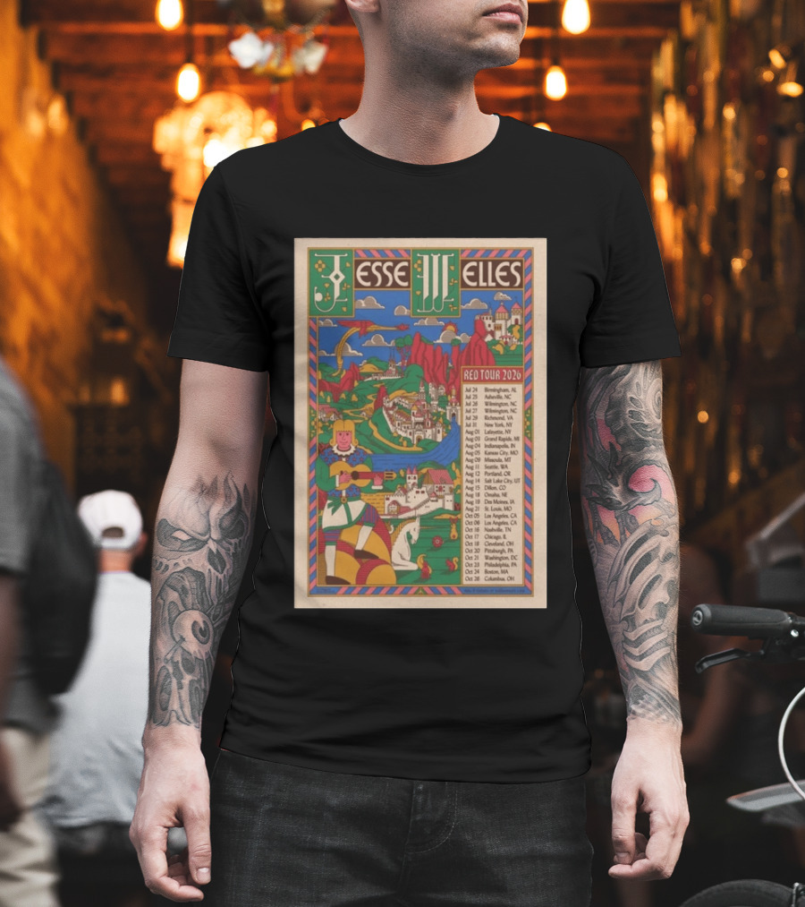 Jesse Welles Red Tour 2026 Cities And Dates T-Shirt