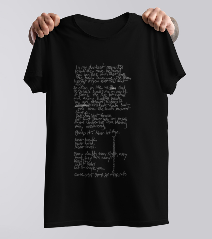 Black Veil Brides Store Crucifix Hands Lyrics T-Shirt