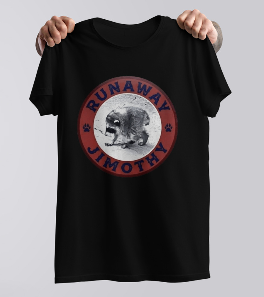 Runaway Jimothy Raccoon Meme Circle T-Shirt
