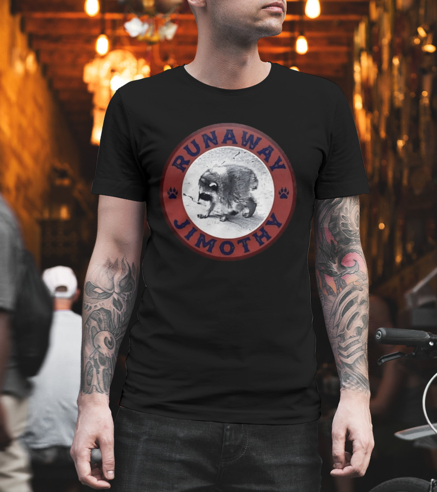 Runaway Jimothy Raccoon Meme Circle T-Shirt