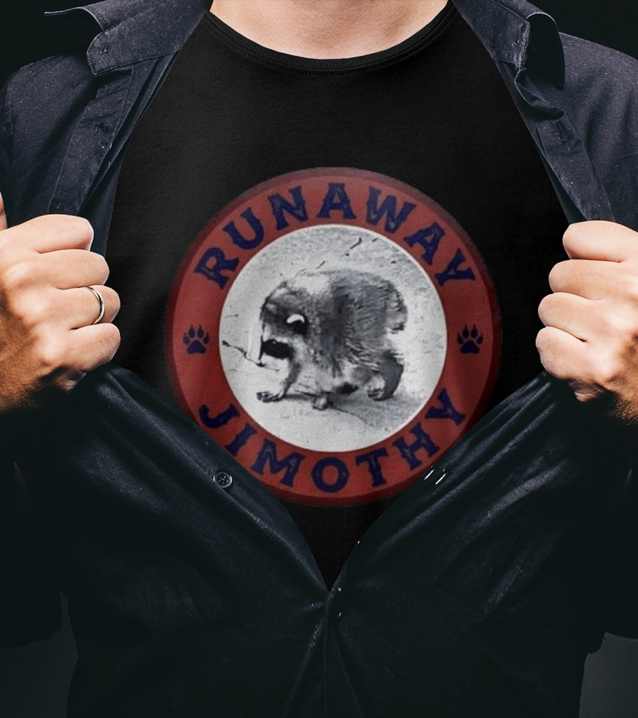 Runaway Jimothy Raccoon Meme Circle T-Shirt