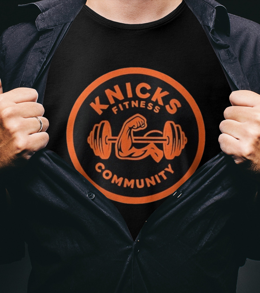 Knicks Fitness Community Bicep Curl Weightlifting T-Shirt