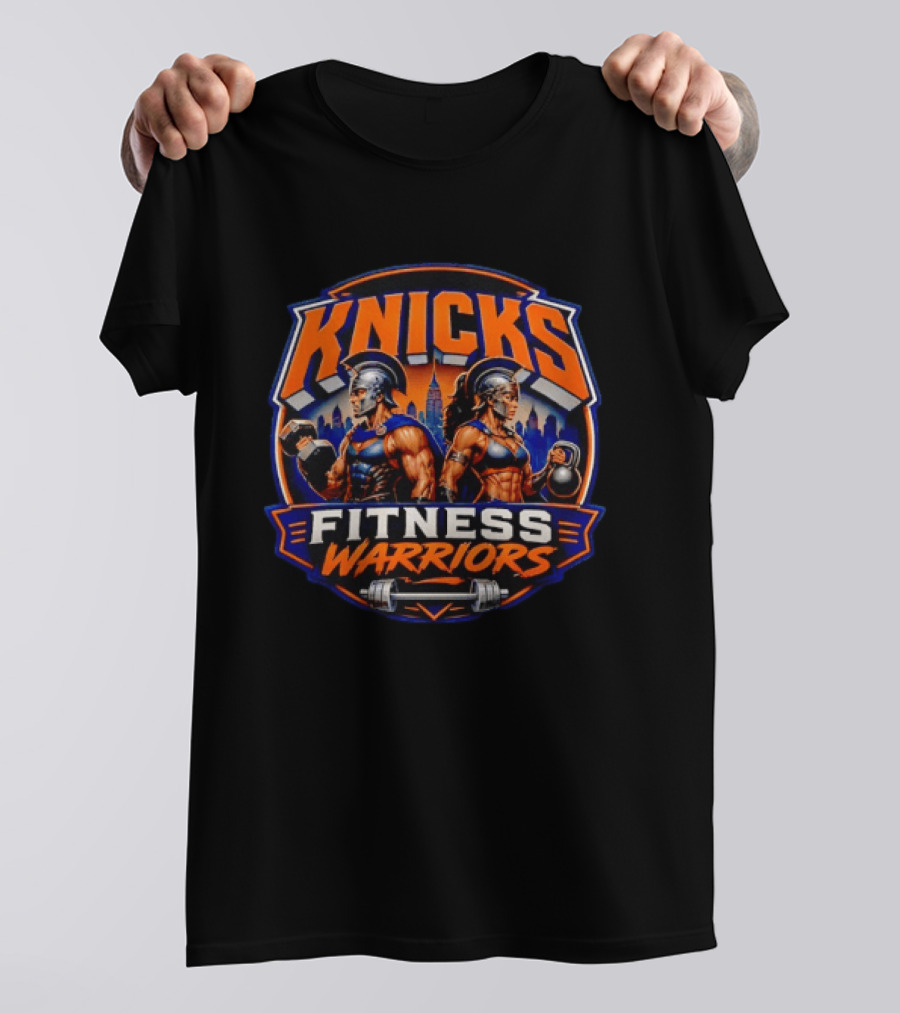 Knicks Fitness Warriors Spartan Gym Workout Motivation T-Shirt