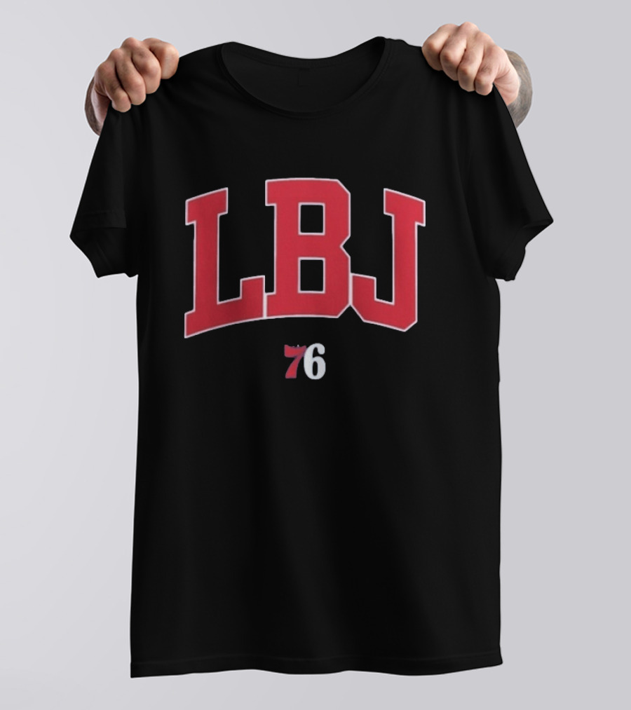 LBJ 76ers Red And White Text Combination T-Shirt