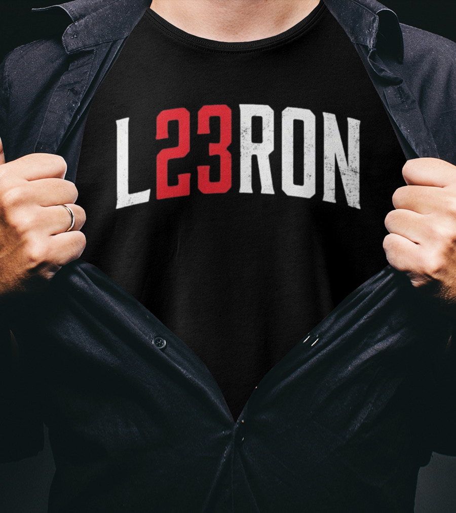 L23Ron Distressed LeBron James NBA Basketball T-Shirt