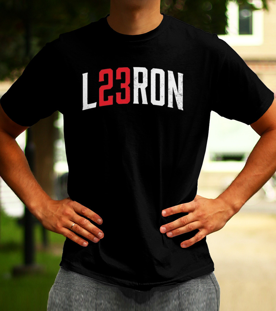 L23Ron Distressed LeBron James NBA Basketball T-Shirt