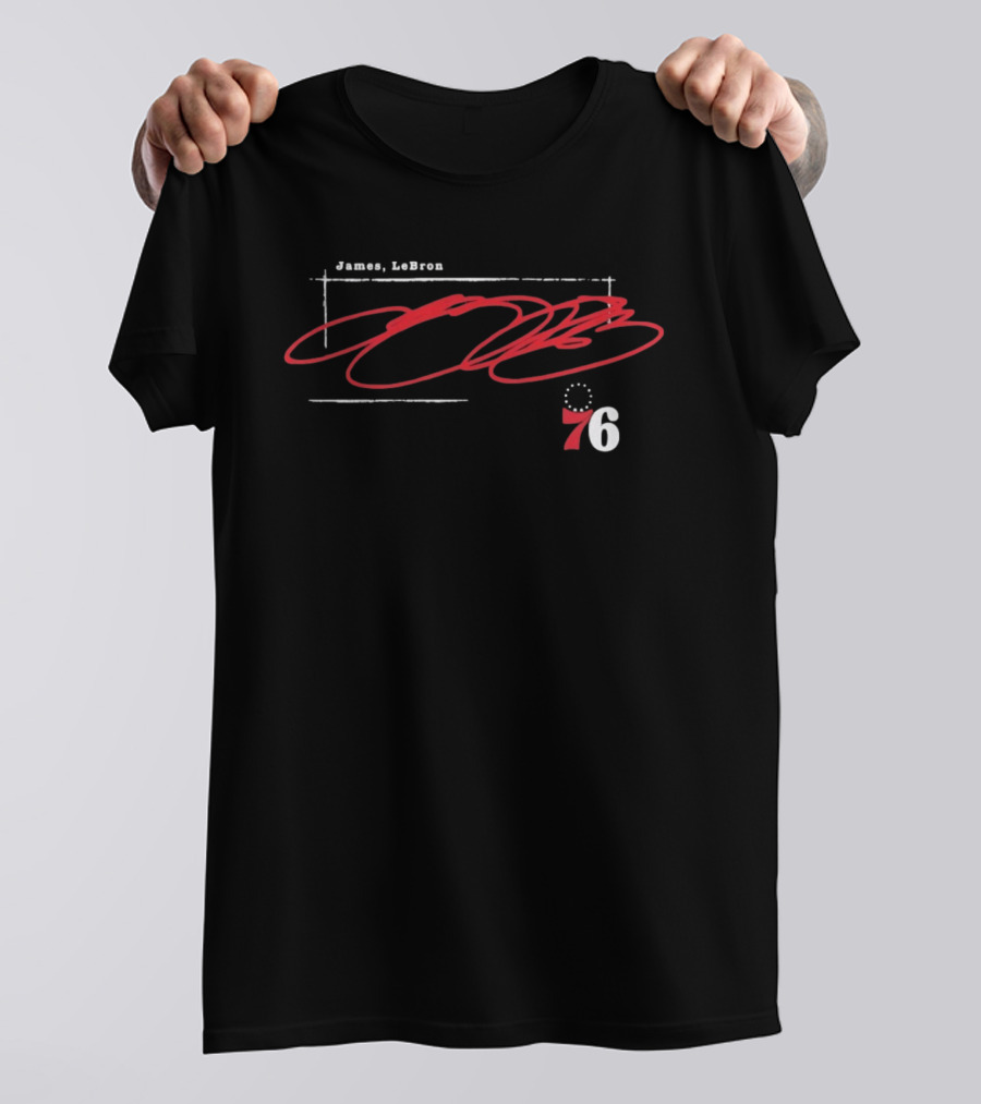 LeBron James Philadelphia 76ers Red 76 Basketball Big T-Shirt