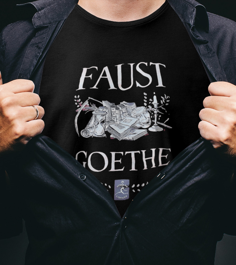 Faust Goethe Modern Library Candles Books Hourglass Art Literature T-Shirt