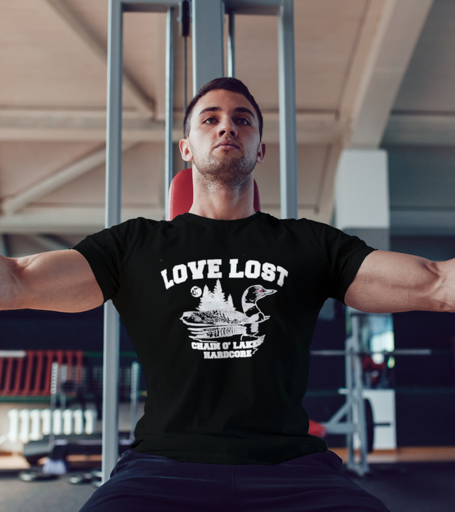 Love Lost Chain O' Lakes Hardcore Loon And Pine Trees T-Shirt