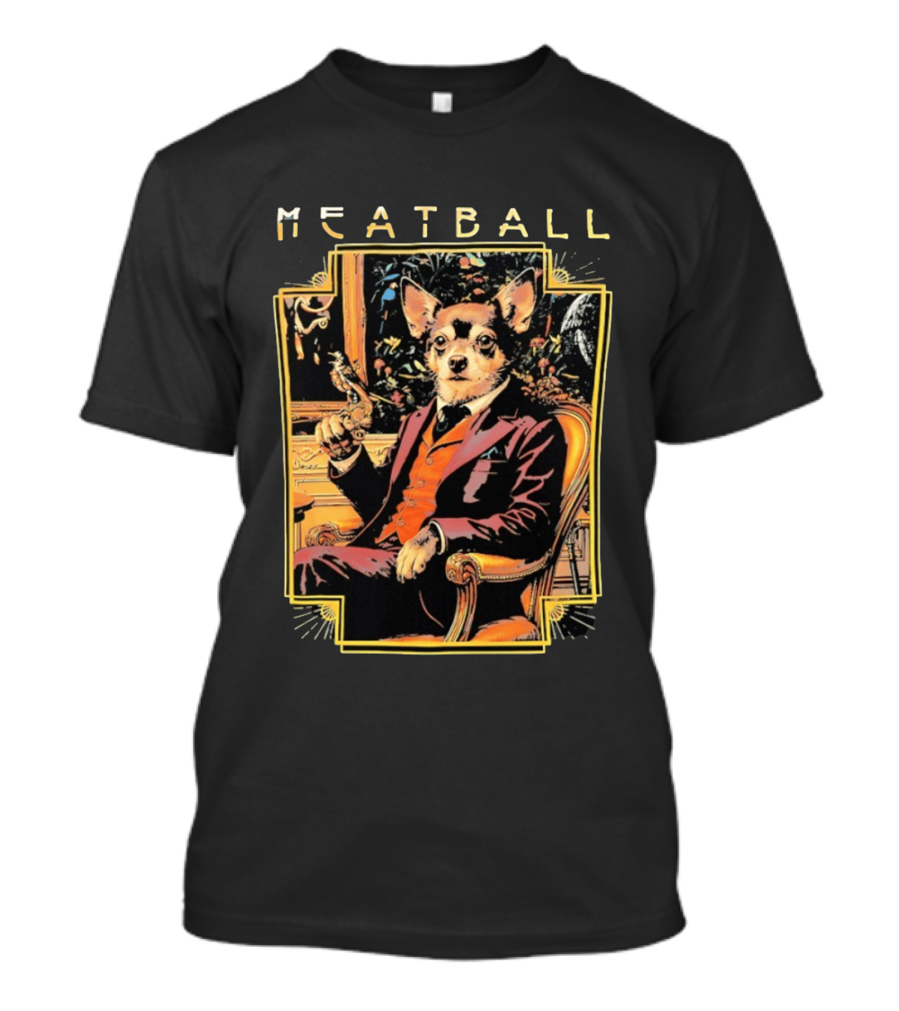 Meatball Chihuahua In Classic Suit Smoking Dapper T-Shirt