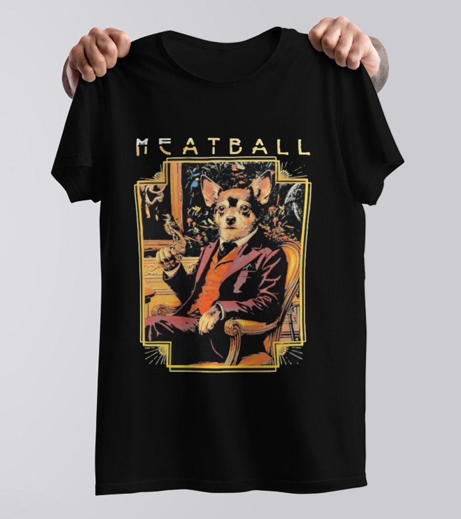 Meatball Chihuahua In Classic Suit Smoking Dapper T-Shirt