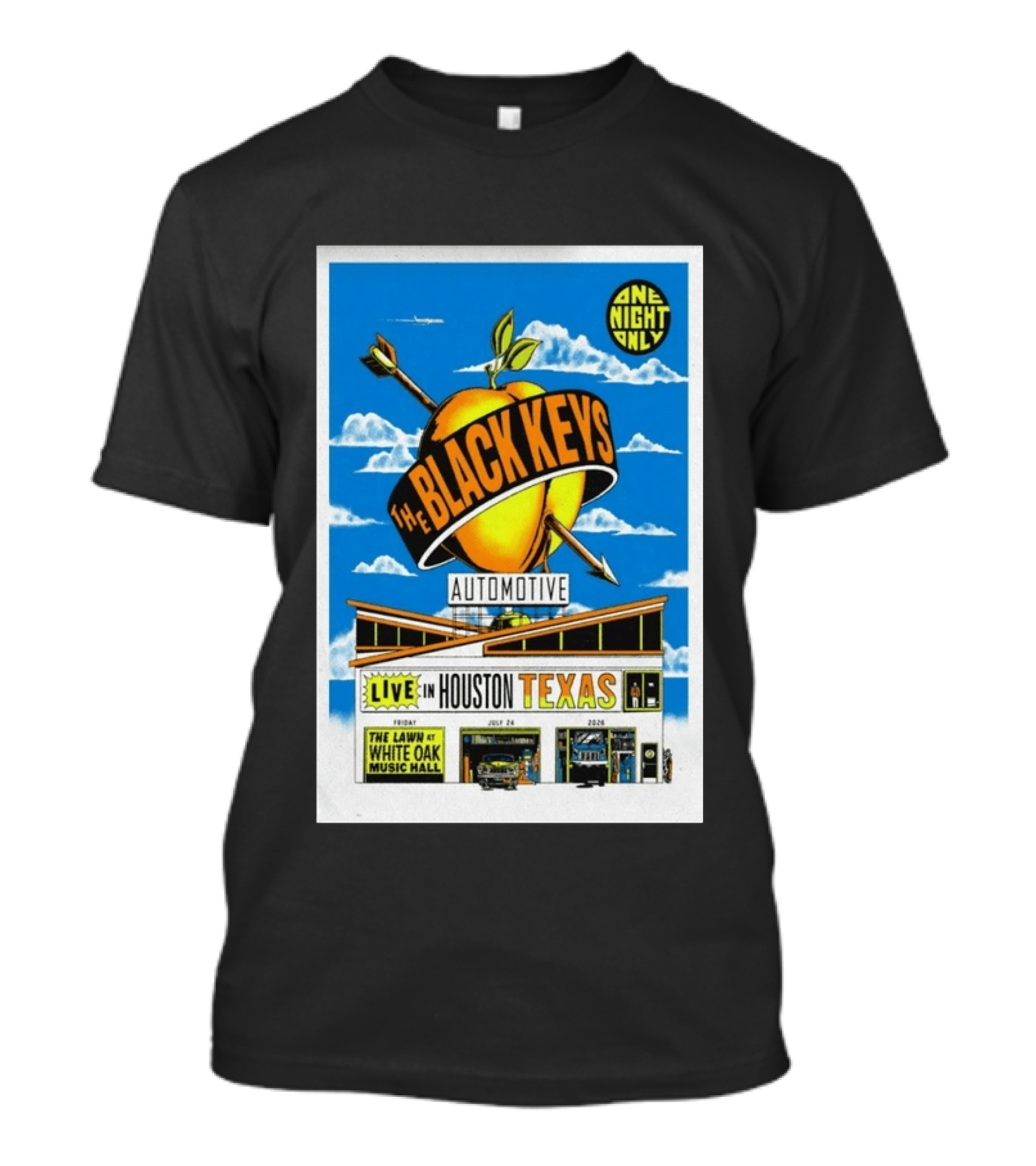 The Black Keys Live Houston Texas July 24 2026 One Night Only White Oak Music Hall T-Shirt