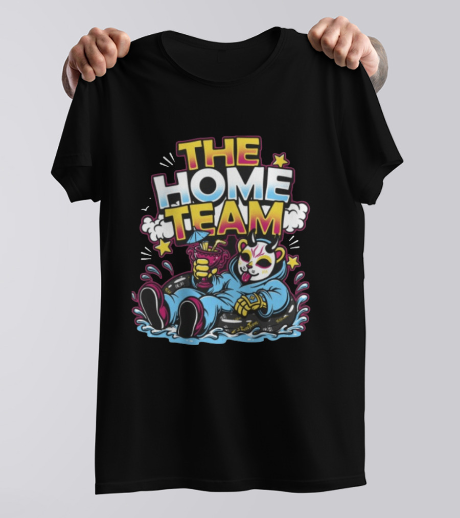 The Home Team Pool Party Eris Floating Demon With Drink T-Shirt