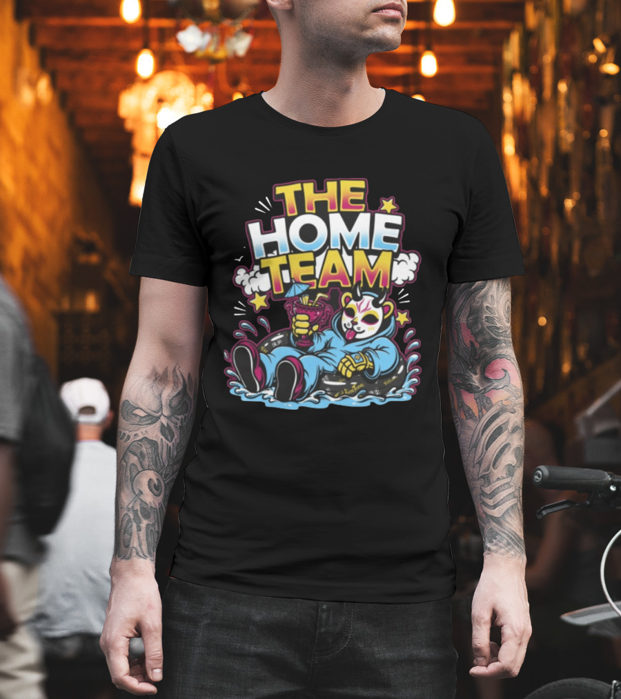 The Home Team Pool Party Eris Floating Demon With Drink T-Shirt
