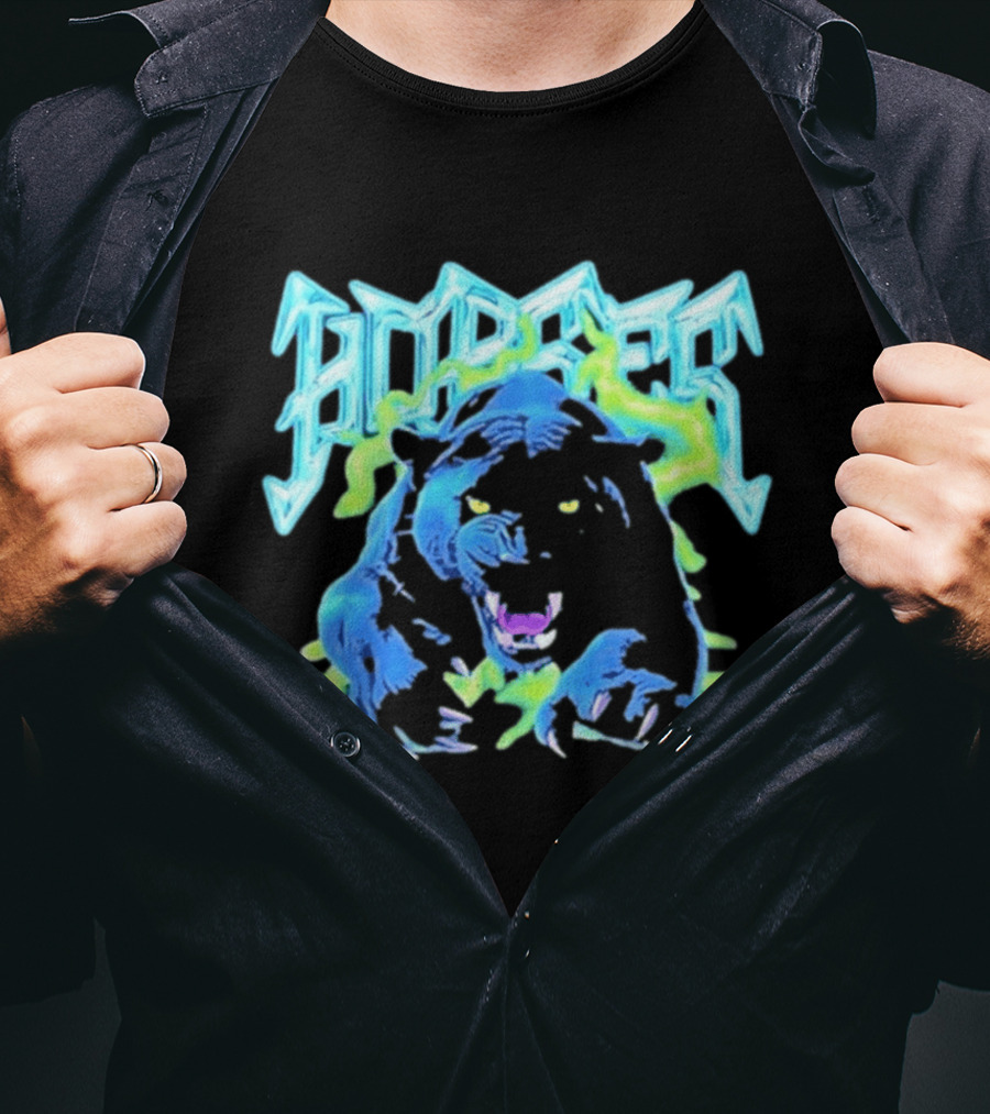 Horses Panther Lightning Metal Band Roar T-Shirt