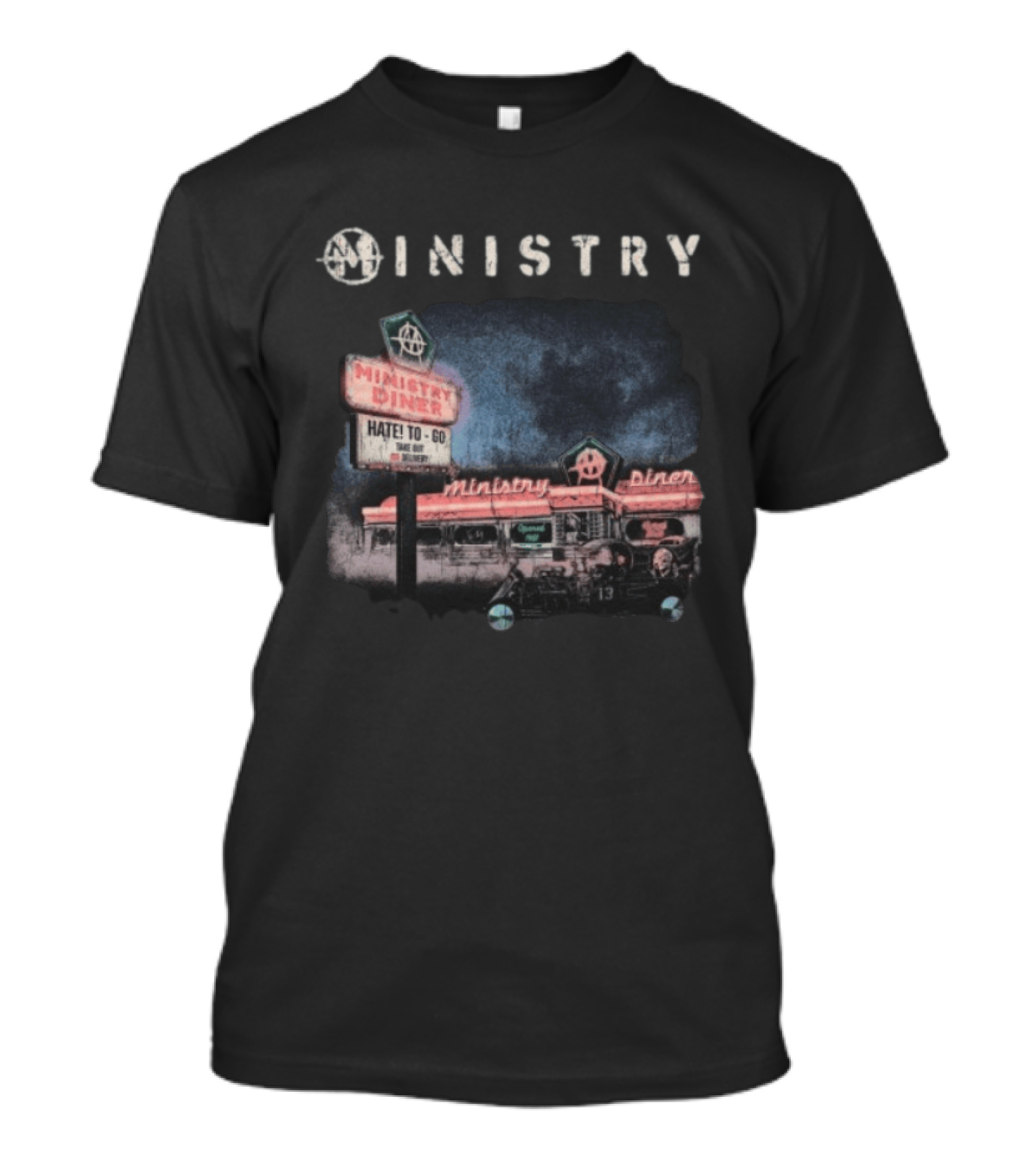 Ministry Store Hate To Go Diner Black Ministry Diner 13 Haze T-Shirt