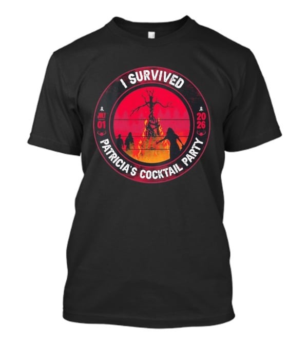 I Survived Patricia's Cocktail Party July 01 2026 Witchy Bonfire Dark Forest T-Shirt