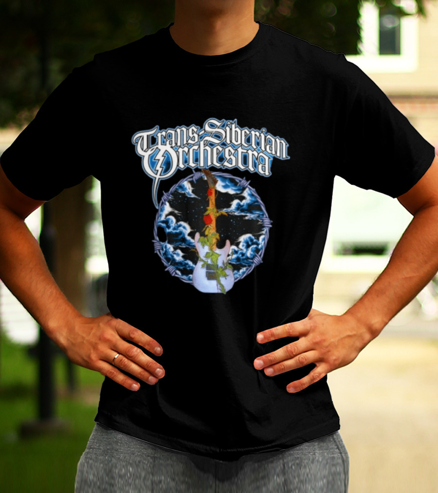 Trans Siberian Orchestra Cloud Guitar With Barbed Wire And Roses T-Shirt