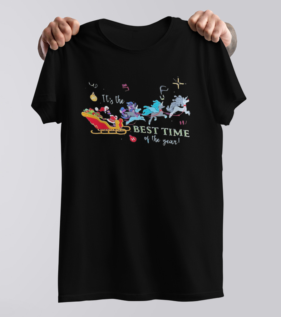 It's The Best Time Of The Year Christmas Unicorn Sleigh T-Shirt