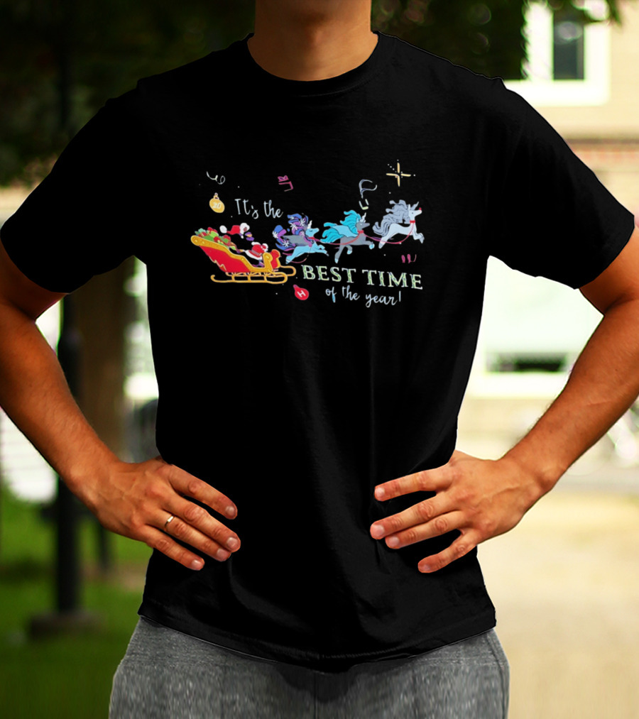 It's The Best Time Of The Year Christmas Unicorn Sleigh T-Shirt