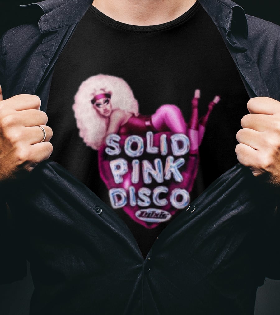 Trixie Mattel Solid Pink Disco Balloon Heart T-Shirt