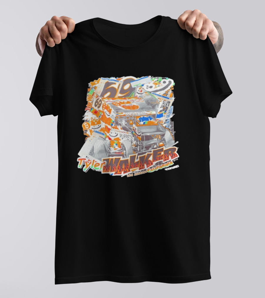 Tyler Walker No69 Sprint Car Puppets Los Angeles California T-Shirt