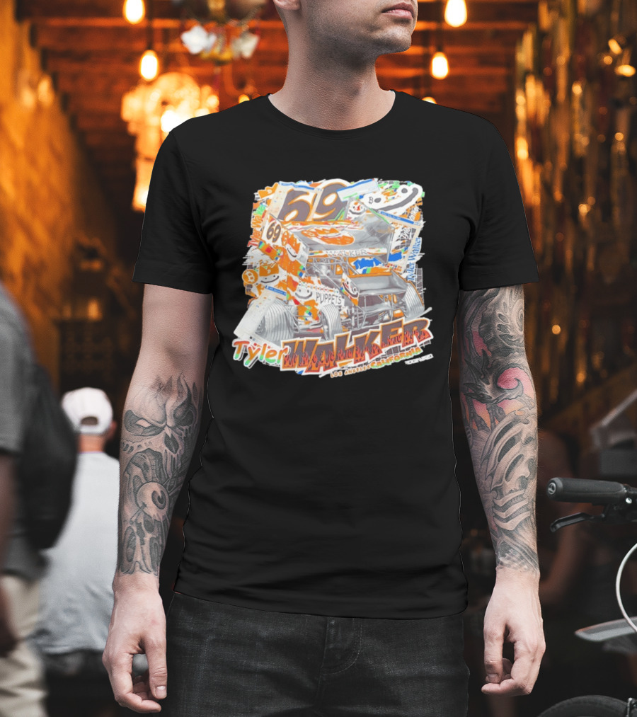 Tyler Walker No69 Sprint Car Puppets Los Angeles California T-Shirt