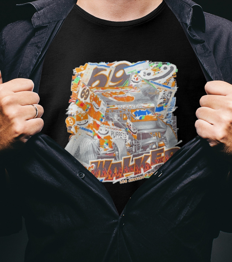 Tyler Walker No69 Sprint Car Puppets Los Angeles California T-Shirt