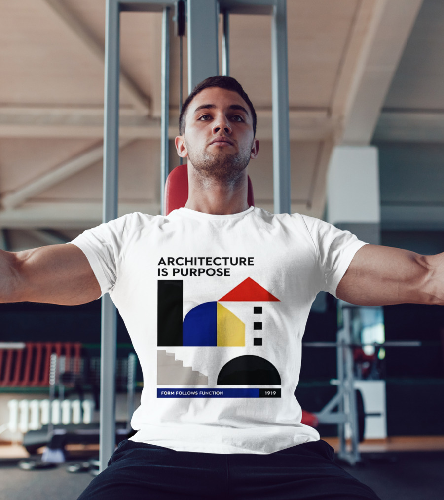 Architecture Is Purpose Form Follows Function 1919 Bauhaus Geometric Shapes T-Shirt