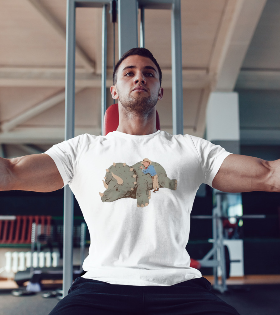 Be Kind Cowboy Embraces Friendly Triceratops Dinosaur T-Shirt