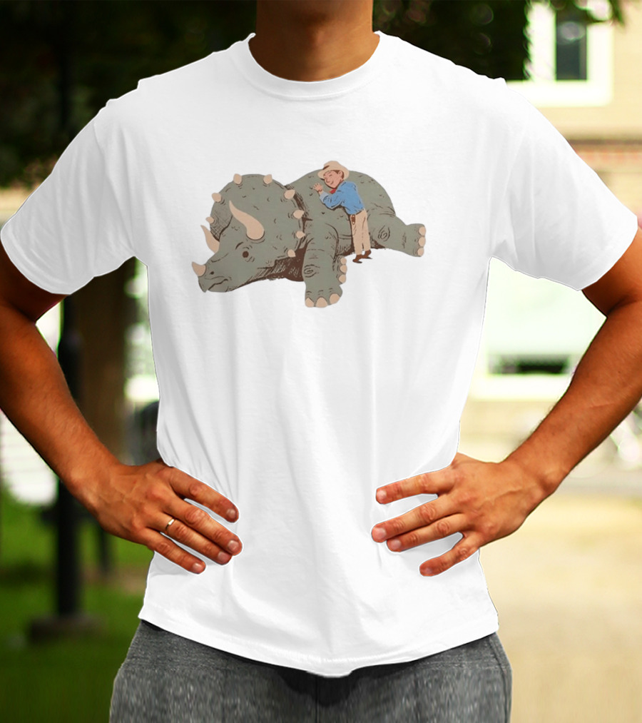 Be Kind Cowboy Embraces Friendly Triceratops Dinosaur T-Shirt