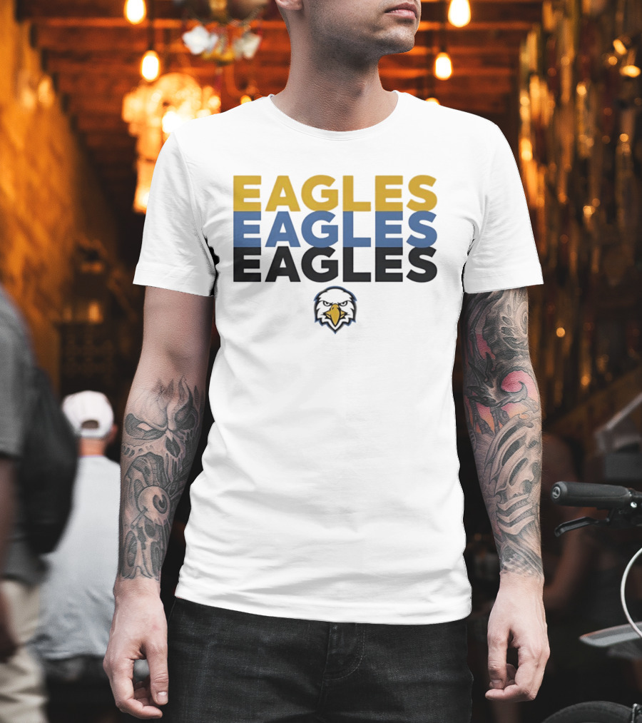 Eagles Triple Stack With Bold Yellow Blue And Black Team T-Shirt