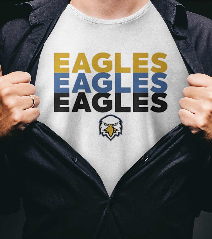 Eagles Triple Stack With Bold Yellow Blue And Black Team T-Shirt