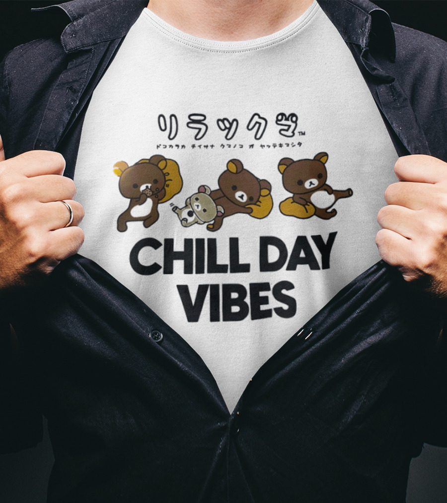 Rilakkuma Chill Day Vibes San X Kawaii Relaxing Bear Japanese T-Shirt