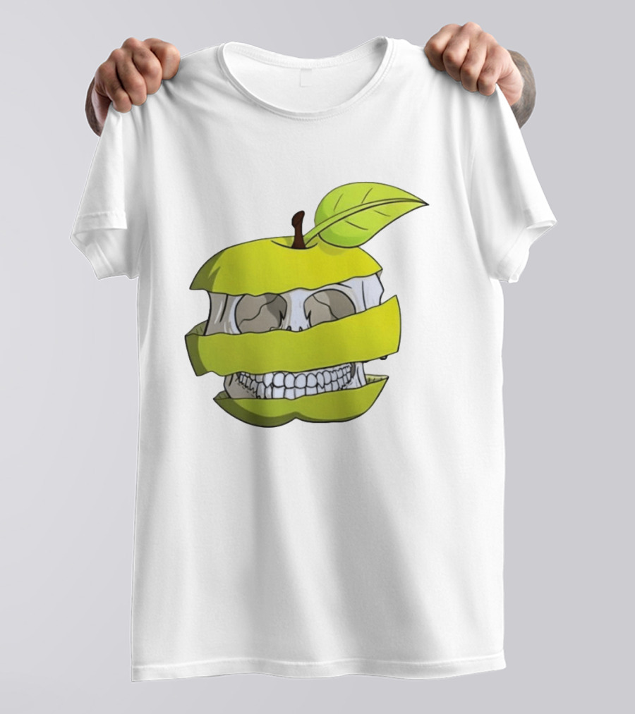 Skull Apple Forbidden Fruit Creative Slice T-Shirt