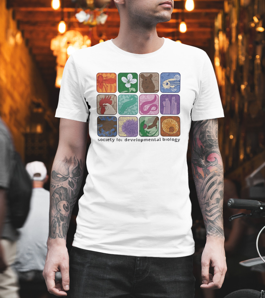 Society For Developmental Biology Organism Insect Flower Rodent Fish Chicken Worm Frog Cells T-Shirt