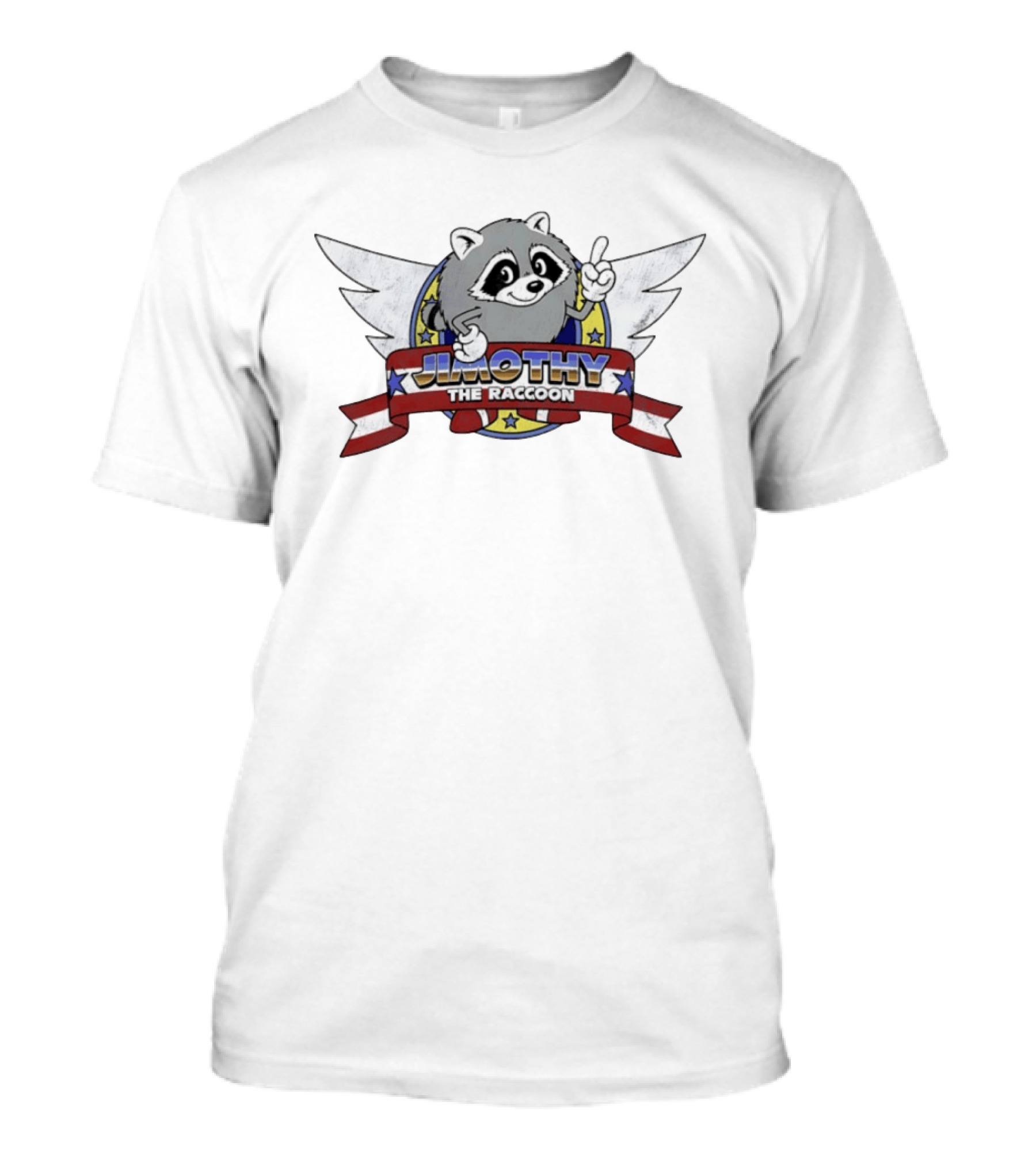 Jimothy The Raccoon Stars And Stripes Winged T-Shirt