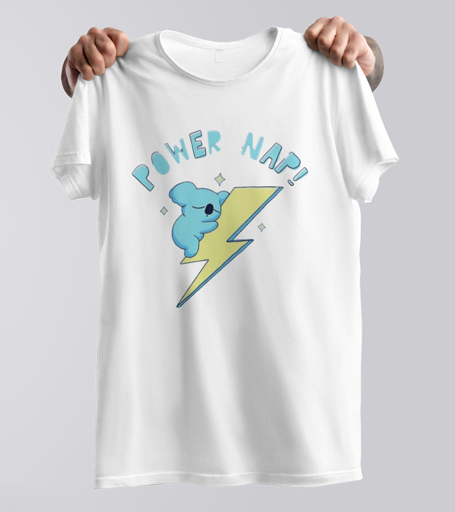 Koala Power Nap Sleeping On Lightning Bolt T-Shirt