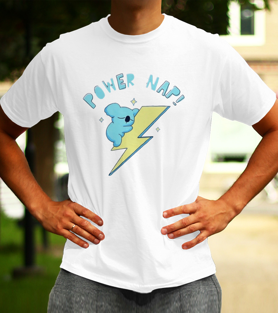 Koala Power Nap Sleeping On Lightning Bolt T-Shirt