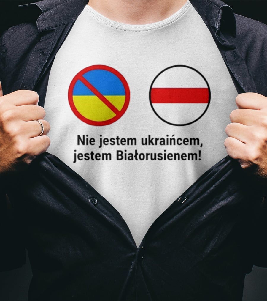 Nie Jestem Ukraińcem Jestem Białorusienem Symbol Z Flagi T-Shirt