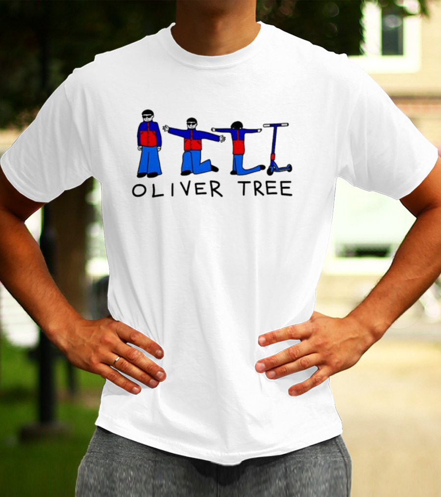 Oliver Tree Cartoon Characters With Scooter Pose T-Shirt