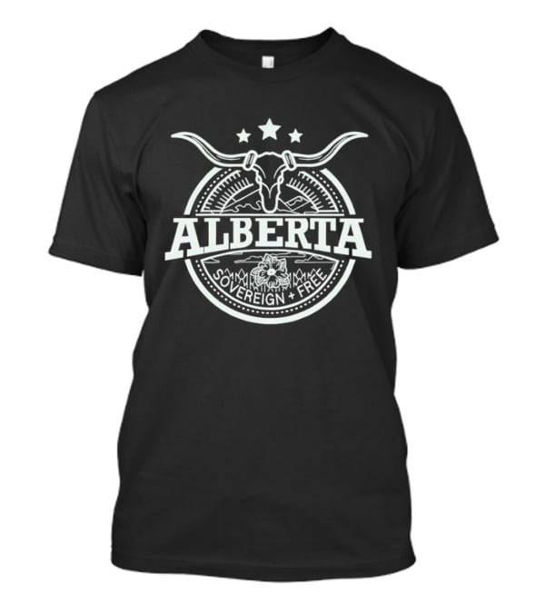Alberta Cow Skull Sovereign Free Province T-Shirt