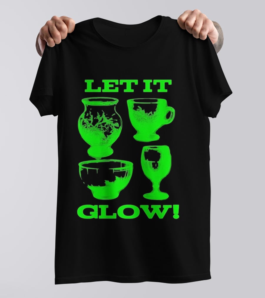 Let It Glow Uranium Glassware Vaseline Glass Vintage Collectors Neon Green T-Shirt