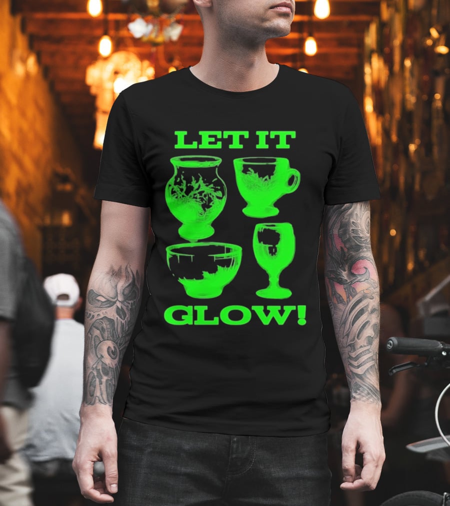 Let It Glow Uranium Glassware Vaseline Glass Vintage Collectors Neon Green T-Shirt