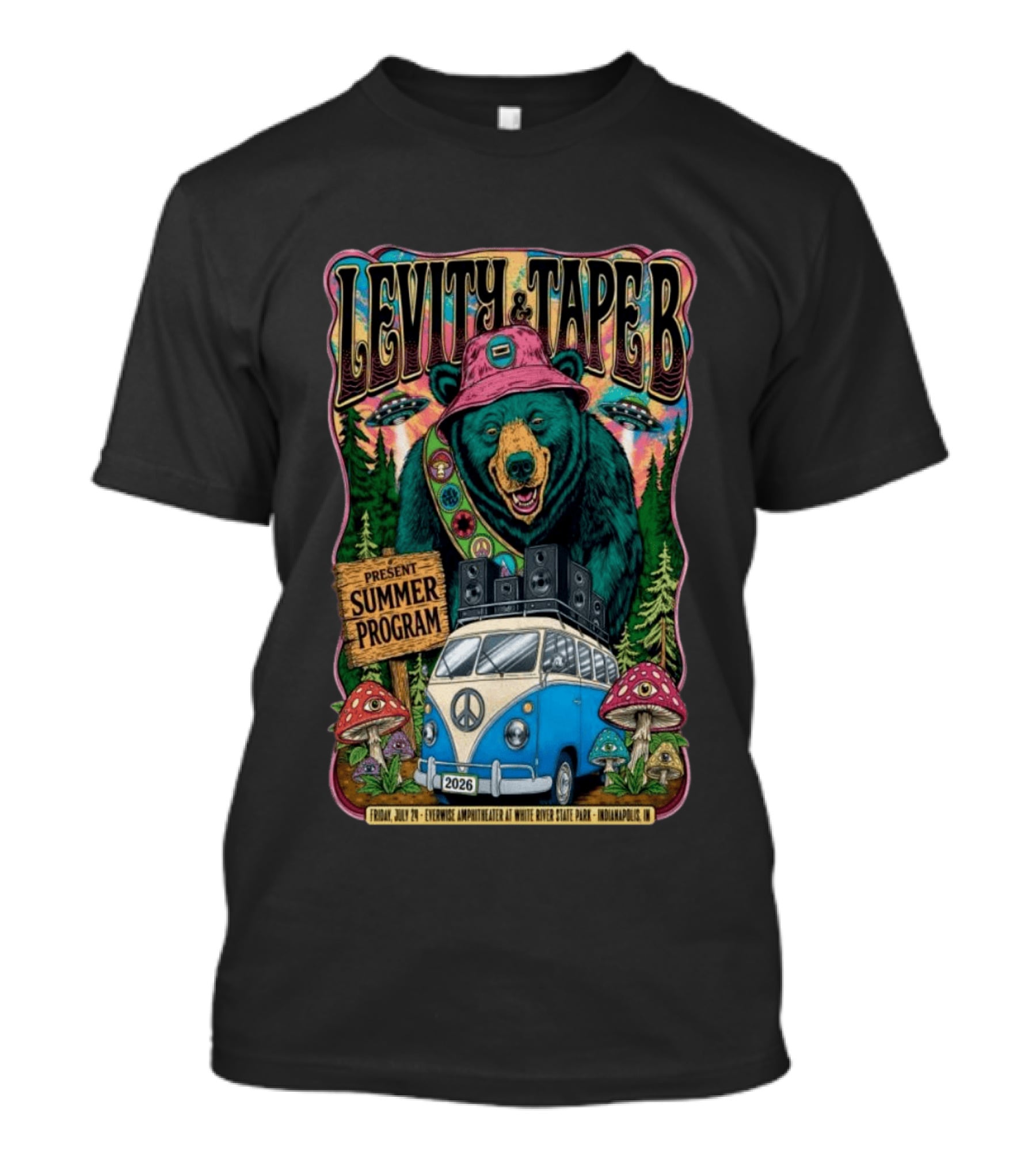 Levity & Tape B Present Summer Program 2026 White River State Park Indianapolis T-Shirt