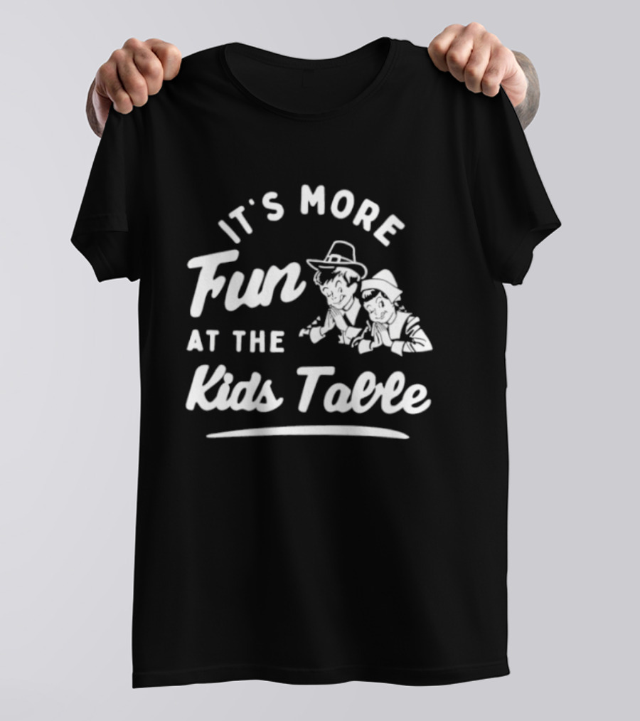 It's More Fun At The Kids Table Little Pilgrim Children Thanksgiving T-Shirt