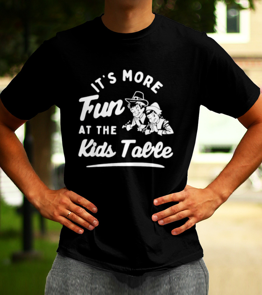 It's More Fun At The Kids Table Little Pilgrim Children Thanksgiving T-Shirt