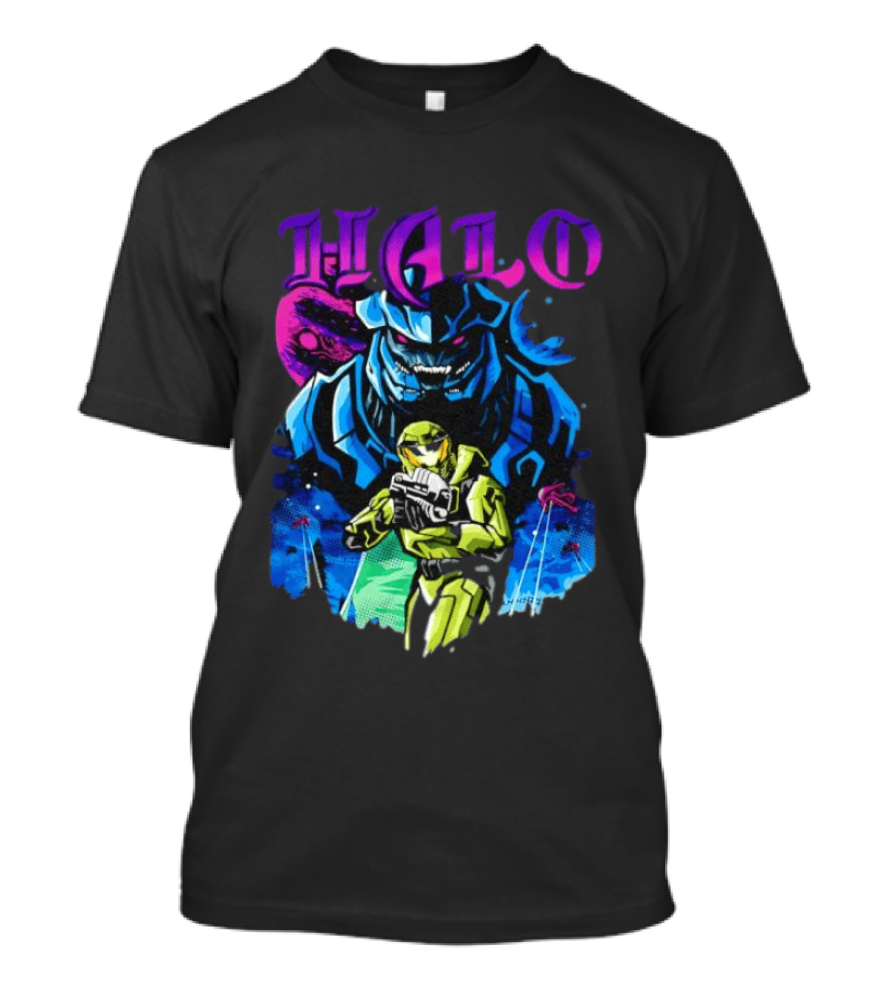 Halo Master Chief Arbiter Video Game Battle Scene T-Shirt