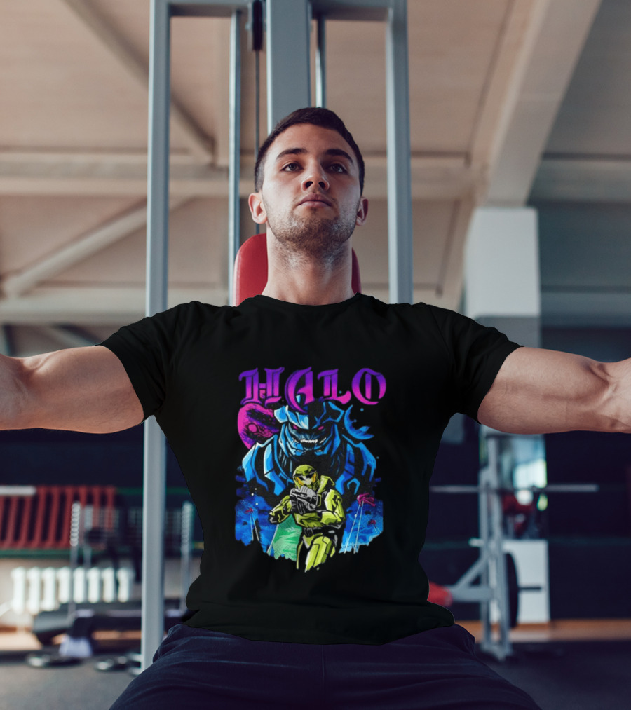 Halo Master Chief Arbiter Video Game Battle Scene T-Shirt