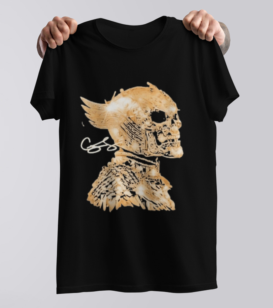 Chris Brown Gold Skull Breezy Wings And Feathers T-Shirt